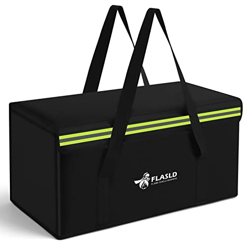 FLASLD Large Fireproof Document Bags, 24x12x12” Waterproof Storage Firesafe Bag, Fireproof Folder Safe Box for Cash, Valuables & Passport, Silicone Coating & Zipper Closure - Image 1