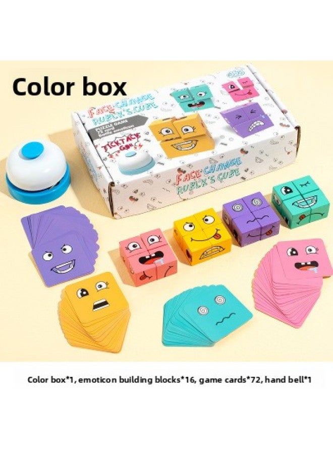 Cross-Border Face-Changing Rubik's Cube Parent-Child Interactive Fun Tabletop Game Smiling Face Expression Building Blocks Early Education Children's Educational Toys