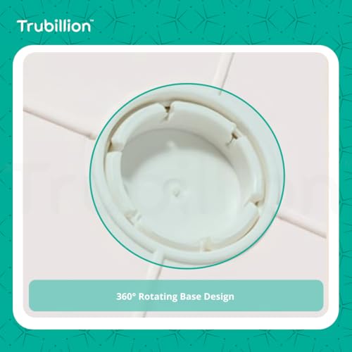 TRUBILLION Revolve 360 Degree Rotating Office Desk and Makeup Brush Organizer Stand, Multipurpose Organizer with 16 Compartments for Brushes, Pens, Stationary – Durable, No Installation Needed (White) - Image 4