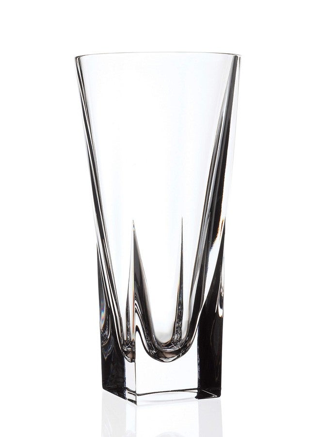 Barski Vase - Crystal Glass - 12" H - for Flowers - Roses - Square Bottom - Round Opening - Made in Europe - Image 1
