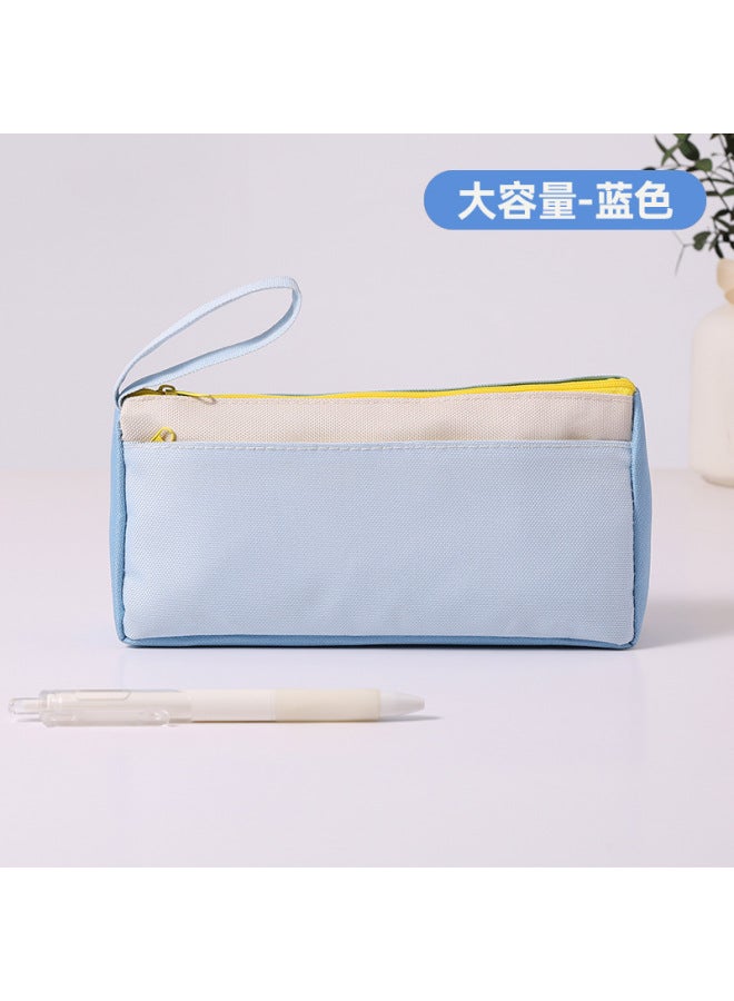 Online Free Customized Pencil Case Logo Double-layer Large-capacity Pencil Case High-value 600d Oxford Cloth Stationery