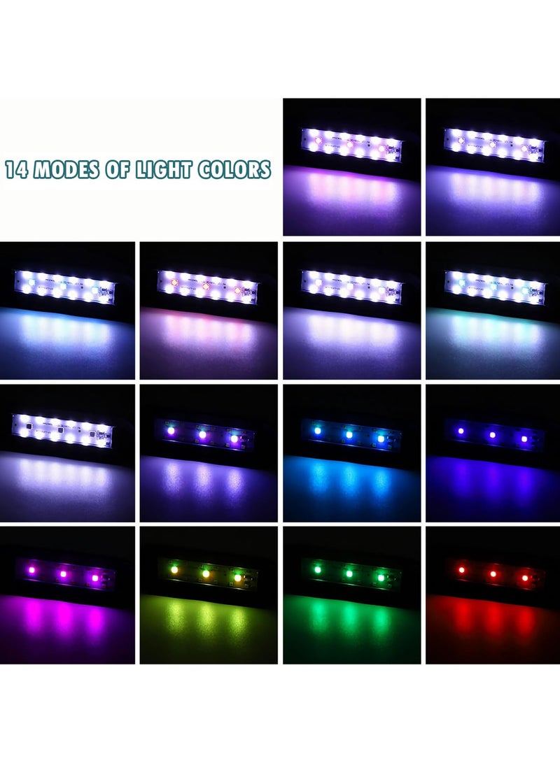 CMGTYYD. مصباح حوض أسماك LED، مصباح حوض أسماك بمشبك لحوض أسماك بطول 20-35 سم، مصباح حوض أسماك كامل الطيف، مناسب لأحواض المياه العذبة، مع مؤقت، سطوع قابل للتعديل، و14 وضع إضاءة للأحواض المزروعة. - Image 3