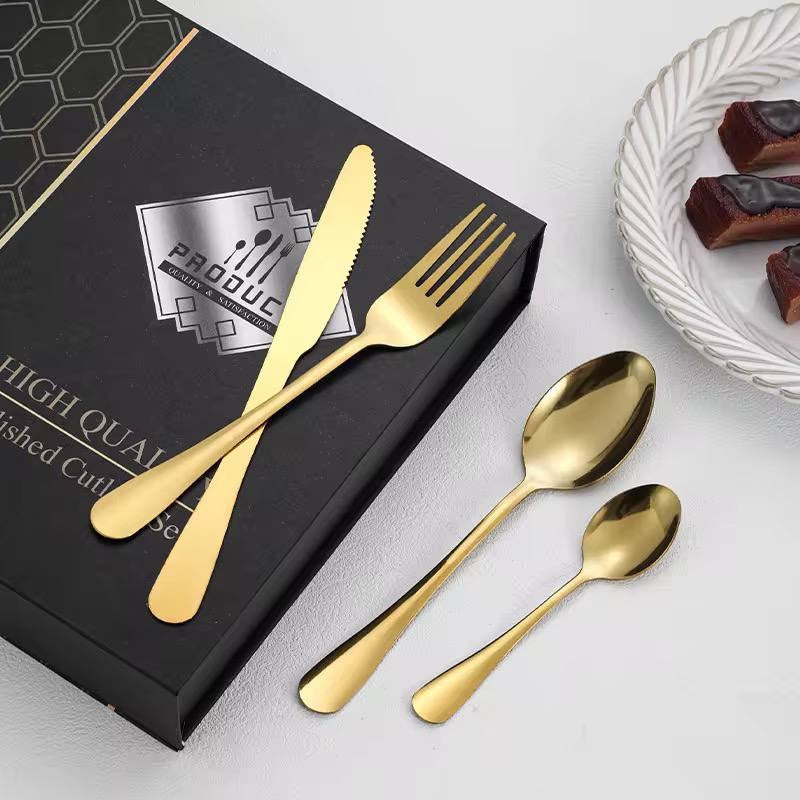 Premium 24-Piece Fork and Spoon Set with Luxury Case - Image 5