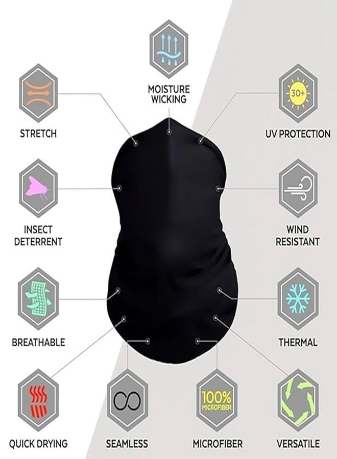 Atipriya Black Bandana Neck Gaiter Face Mask for Men & Women Super Soft | Odour-free & Breathable | Durable & Multipurpose Bandana (10) - Image 2
