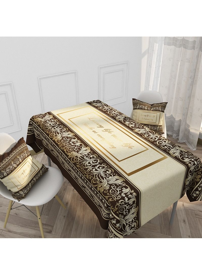 نيبمينينت مفرش مائدة ضد الماء بطبعة بتصاميم كلاسيكية متعدد الألوان 140x200سم - Image 1