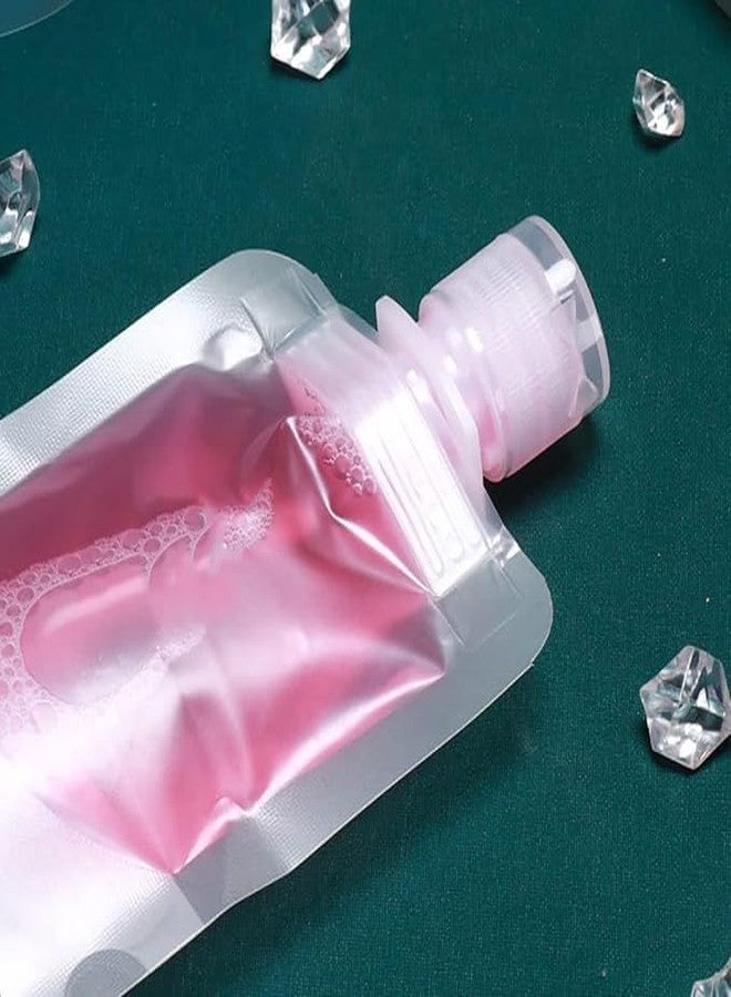 CLICKSWIFT أكياس ضغط فارغة قابلة لإعادة الاستخدام من كليك سويفت، سعة 50 مل، مانعة للتسرب، قابلة لإعادة التعبئة، بحجم مناسب للسفر، مناسبة لمستحضرات التجميل، واللوشن، والشامبو، والبلسم، ذات فوهة قائمة، لون شفاف، 5 قطع - Image 3