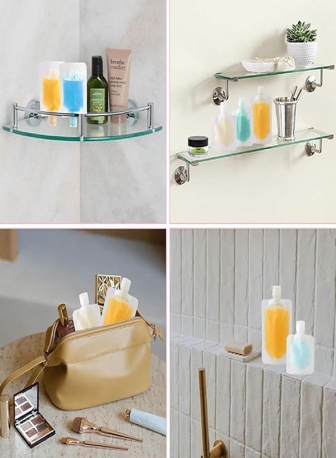 CLICKSWIFT أكياس ضغط فارغة قابلة لإعادة الاستخدام من كليك سويفت، سعة 50 مل، مانعة للتسرب، قابلة لإعادة التعبئة، بحجم مناسب للسفر، مناسبة لمستحضرات التجميل، واللوشن، والشامبو، والبلسم، ذات فوهة قائمة، لون شفاف، 5 قطع - Image 4