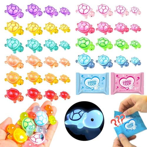 CIYOJA 42 Pack Mini Turtle Blind Bags for Kids Glow in The Dark Resin Turtles Collectible Sea Turtle Toys for Party Favors Treasure Hunt Games Dollhouse Decor Mini Garden Landscape Cake Toppers - Image 1