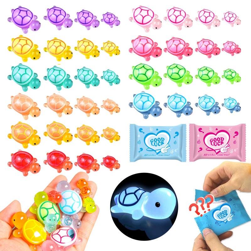 CIYOJA 42 Pack Mini Turtle Blind Bags for Kids Glow in The Dark Resin Turtles Collectible Sea Turtle Toys for Party Favors Treasure Hunt Games Dollhouse Decor Mini Garden Landscape Cake Toppers - Image 3