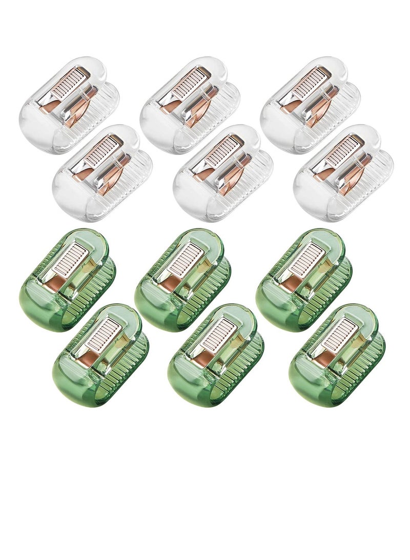 SYOSI Duvet Cover Clips Set of 12 Bedsheet Holding Clips for Bedding Quilt Fixer Quilt Fixing Clip No Pins Safety Plastic Quilt Anti-Movement Clip Firm and Not Easy to Fall Off Clear Green - Image 1