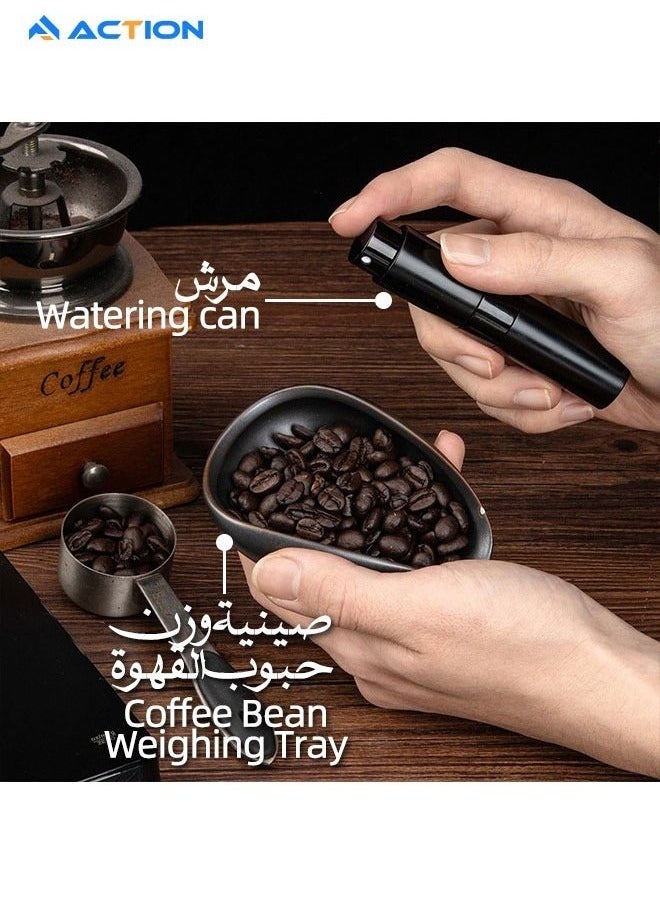 أكشن مجموعة ماكينة تحضير القهوة من 12 قطع V60، تقديم للسفر - مطحنة قهوة وخادم وغلاية وفلتر ومقياس وقمع تقطير زجاجي - Image 4