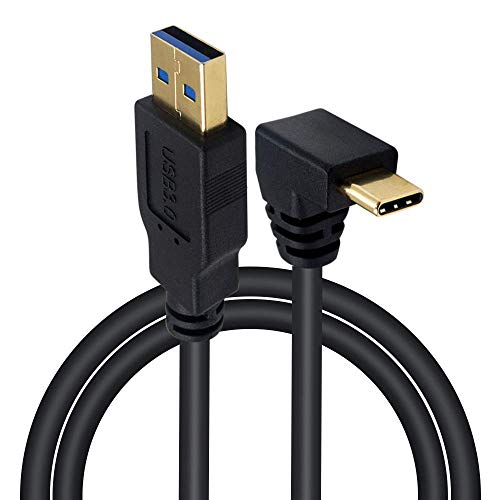 Poyiccot Type C 90 Degree Cable, 1M/ 3.3 ft USB A to USB C Charger Cable, USB 3.0 Type A Male to USB 3.1 Type C Male Fast Charging Upward or Downward Angle USB C Charger Cable Cord - Image 1