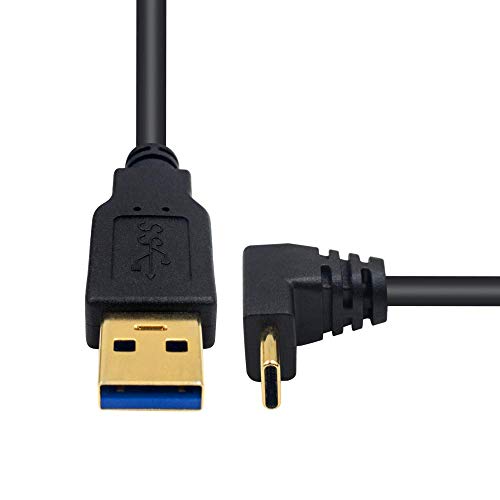 Poyiccot Type C 90 Degree Cable, 1M/ 3.3 ft USB A to USB C Charger Cable, USB 3.0 Type A Male to USB 3.1 Type C Male Fast Charging Upward or Downward Angle USB C Charger Cable Cord - Image 3