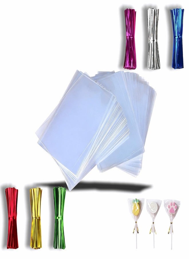 RyanDesign Clear Cellophane Treat Bags with Twist Ties, 3x4 Inches, Food Grade OPP Plastic Bags for Candy, Cake Pops, Cookies, Party Favors, 400 Pack - Image 1