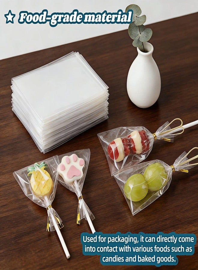 RyanDesign Clear Cellophane Treat Bags with Twist Ties, 3x4 Inches, Food Grade OPP Plastic Bags for Candy, Cake Pops, Cookies, Party Favors, 400 Pack - Image 3