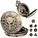 Keller & Weber Mini DND Dice Set Steampunk Warlock Pocket Watch Shell Case 7pcs Polyhedral Metal DD Dice Set DND Gifts with Gift Box for Gamer Role Playing Board Games Accessories Bronze - Image 2