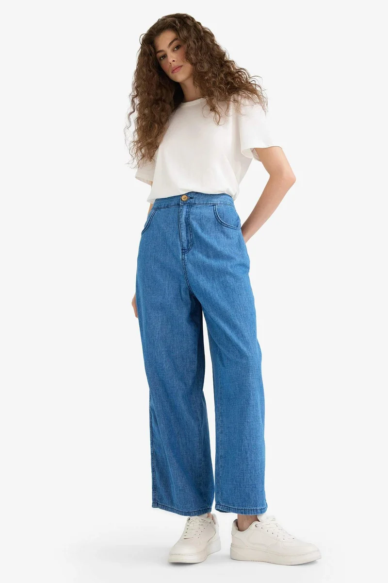 DeFacto Culotte Waist Elastic Ankle Length Jeans