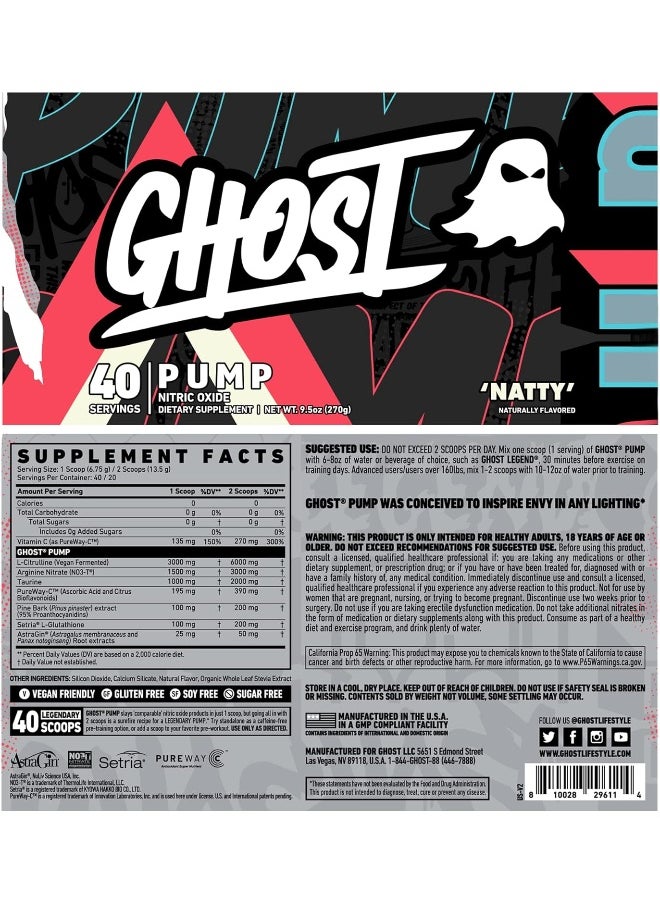Ghost Pump Nitric Oxide Powder, Natty - 40 Servings  - Image 2