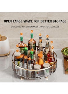Arabest Clear Lazy Susan Pantry Organizers and Storage, 11” Turntable Organizer, Rotating Storage Rack for for Kitchen, Pantry,Cabinet, Dining Table,Fridge,Countertop,Vanity,Food Storage (Green)  - Image 5