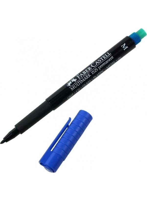 FABER-CASTELL - Faber Castell 1525 Multimark Permanent Acetate Pen M Blue - Image 1
