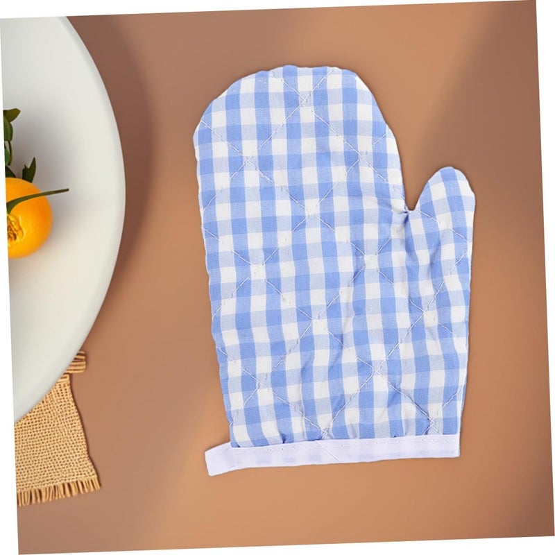 4 Pcs Plaid Polyester Heat Resistant Oven Mitts Kitchen Baking Gloves For Microwave Cooking Barbecue Protection Adults - Image 5