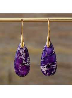 نيبمينينت Europe And The United States New Bohemian Emperor Stone Water Drop Pendant Earrings Natural Independent Station Jewelry 