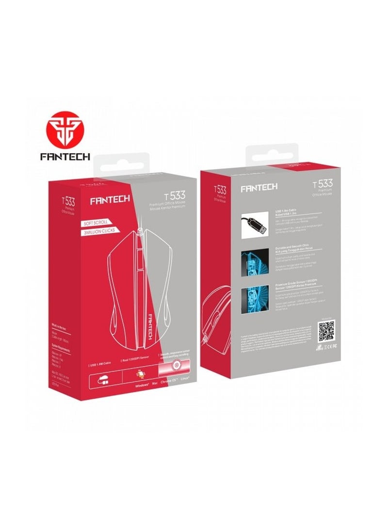 FANTECH T533 Wired Professional Office Mouse , Premium Grade Sensor 1200 DPI  - Image 5