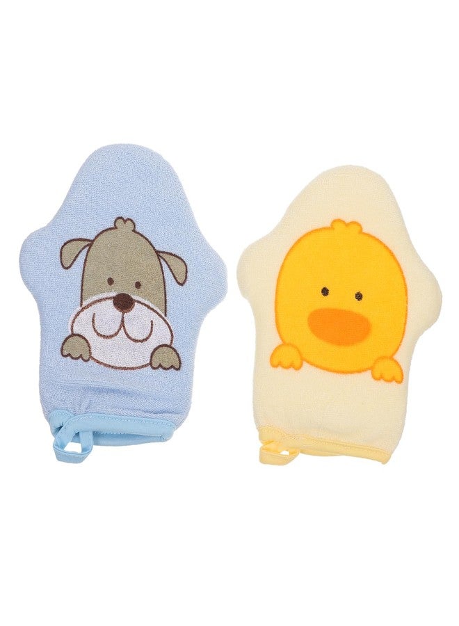 Healifty 2Pcs Baby Bath Mitt Ducky Dog Puppet Washcloths Kids Wash Gloves Bath Sponge Body Scrubber Exfoliating Gloves Wash Towels Sponge for Toddler - Image 1
