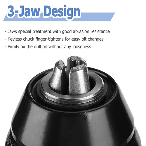 Mesee 2-13MM Keyless Drill Chuck with SDS Plus Adaptor, Professional Heavy Duty 1/2-20UNF Mount Quick Change Self-tighten Drill Chuck Adapter Converter Rotary Hammer Conversion Tool - Image 3