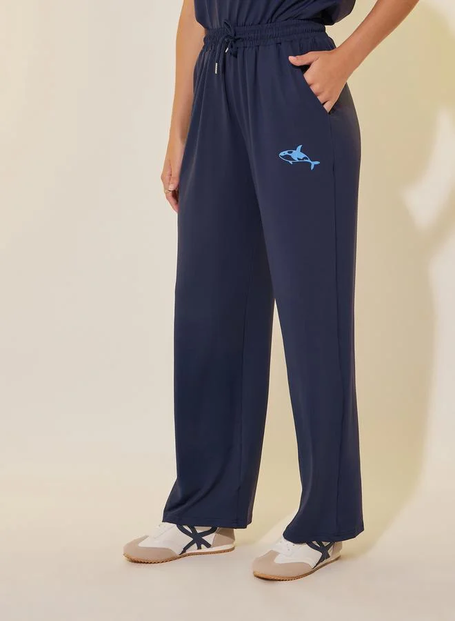 Take Two Graphic Print Regular Fit Tee and Pants Set