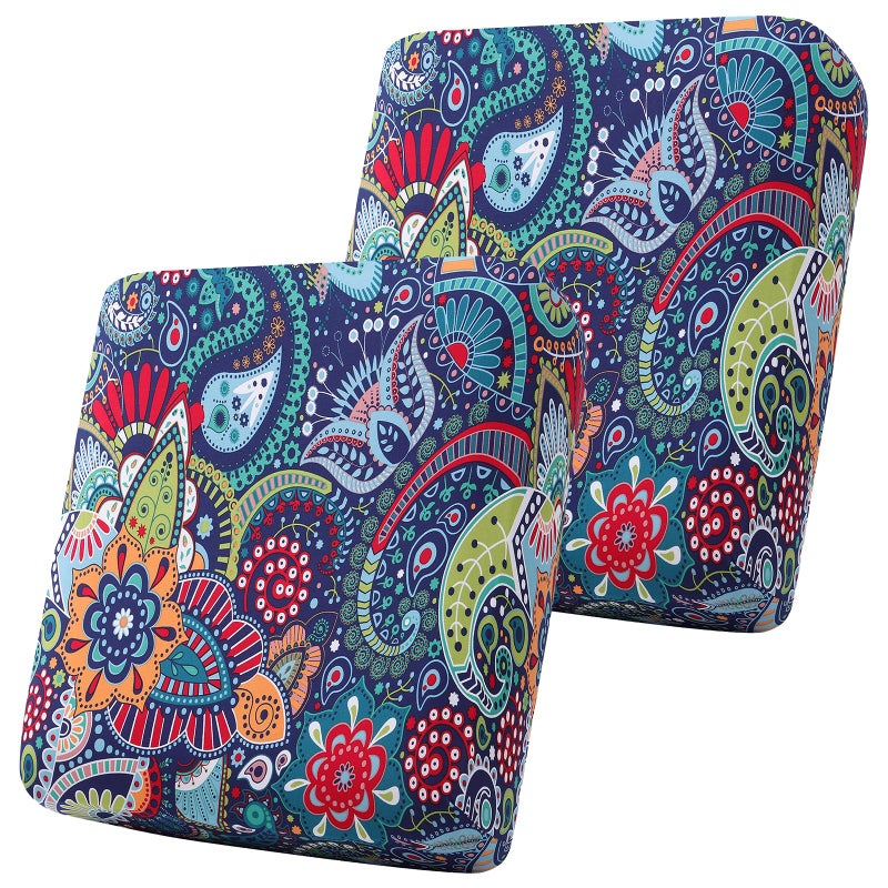 Smiry Printed Couch Cushion Covers Stretch Soft Couch Covers for Sofa Washable NonSlip Sofa Slipcover Furniture Protector for Indoor and Outdoor 2 Pack Blue Green