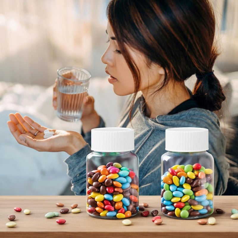 Lamoutor 18Pcs Clear Pill Bottle Plastic Medicine Bottle Empty Reagent Chemical Containers with Caps for Liquid Solid Powder Medicine 80ML - Image 5