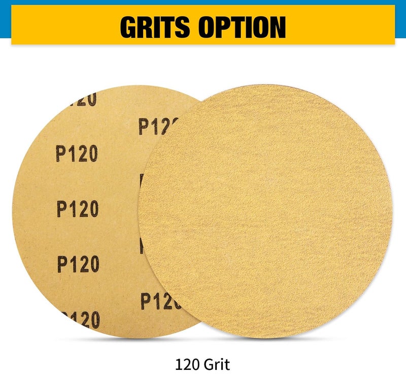 S SATC 100 PCS PSA Sanding Discs 6 Inch Adhesive Backed Sandpaper 120 Grit Sander Attachment for Drill Self Stick Aluminum Oxide Round Automotive Sandpaper with Sticky Back - Image 5