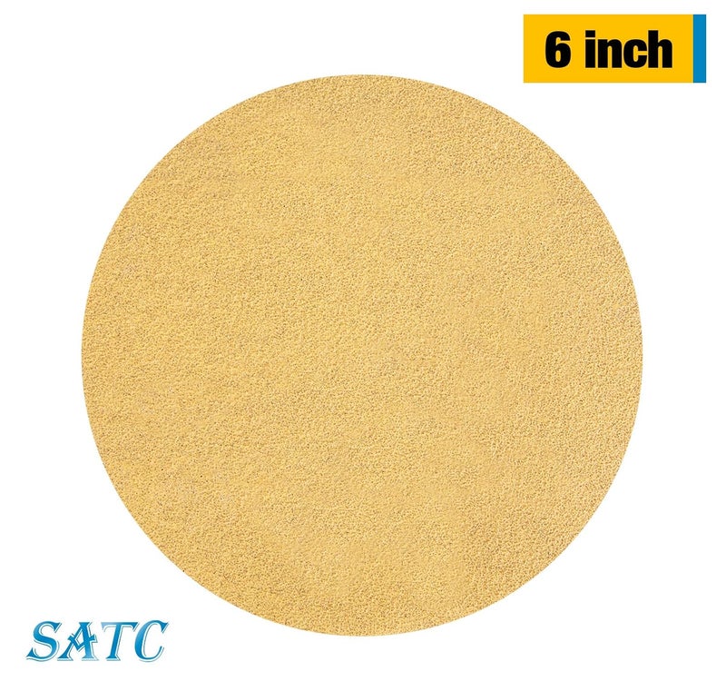 S SATC 100 PCS PSA Sanding Discs 6 Inch Adhesive Backed Sandpaper 120 Grit Sander Attachment for Drill Self Stick Aluminum Oxide Round Automotive Sandpaper with Sticky Back - Image 2