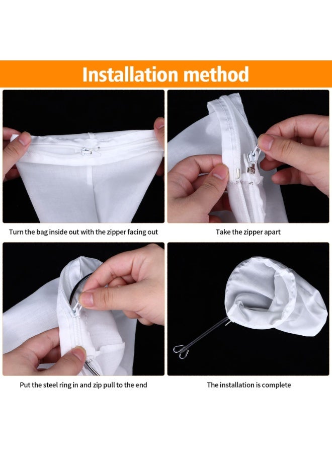 Ultra Fine Mesh Strainer Bags – Commercial Grade Reusable Food Strainer with Reinforced Frame and Stainless Steel Handle – for Coffee, Milk, Butter, Juices, and Fresh Cheese (5 Bags + 1 Frame) - Image 5