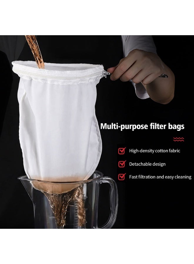 Ultra Fine Mesh Strainer Bags – Commercial Grade Reusable Food Strainer with Reinforced Frame and Stainless Steel Handle – for Coffee, Milk, Butter, Juices, and Fresh Cheese (5 Bags + 1 Frame) - Image 2