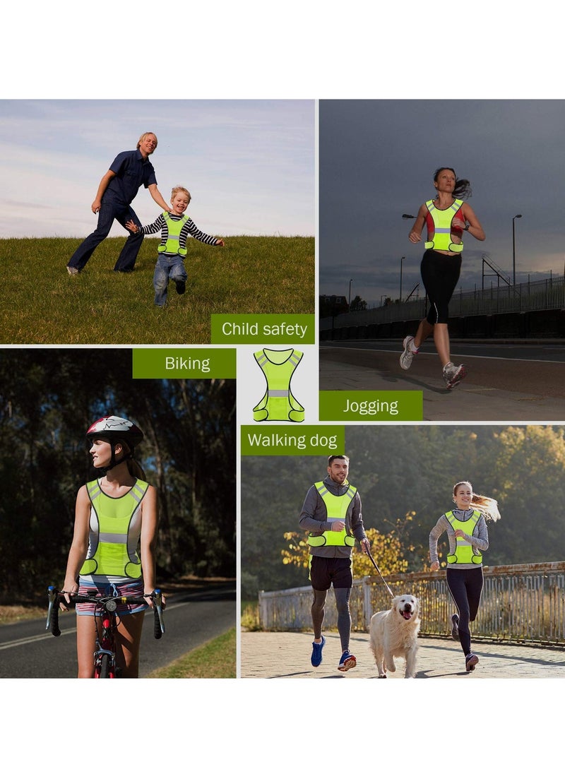 KASTWAVE - High Visibility Reflective Safety Vest with Large Pocket for Night Running, Cycling & Walking - Breathable, Lightweight, ANSI Compliant Gear (3 Pcs) - Image 1