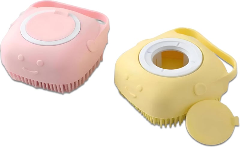 Bath Brush - Silicone Body and Scalp Massager, Effective Soap Dispensing Shampoo Cleaner, Suitable for Both Men and Women, Enhance Your Bathing Routine (2 Brushes)