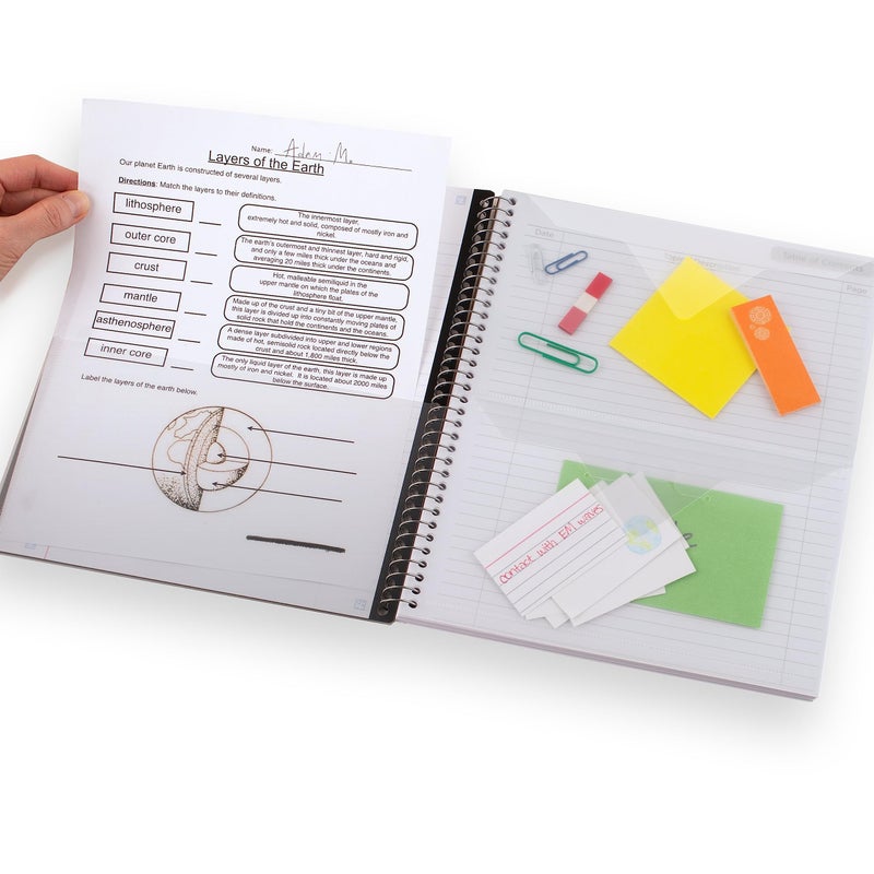 Five Star Interactive Notetaking Spiral Notebooks, 3 Pack, 1-Subject, College Ruled Paper, 11" x 8-1/2", 100 Sheets, Customizable Cover, Black, Amethyst Purple, Harvest Yellow (820196-ECM) - Image 4