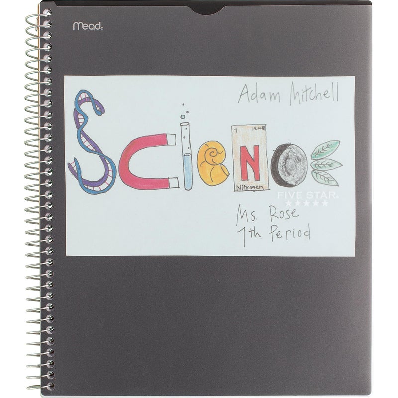 Five Star Interactive Notetaking Spiral Notebooks, 3 Pack, 1-Subject, College Ruled Paper, 11" x 8-1/2", 100 Sheets, Customizable Cover, Black, Amethyst Purple, Harvest Yellow (820196-ECM) - Image 5