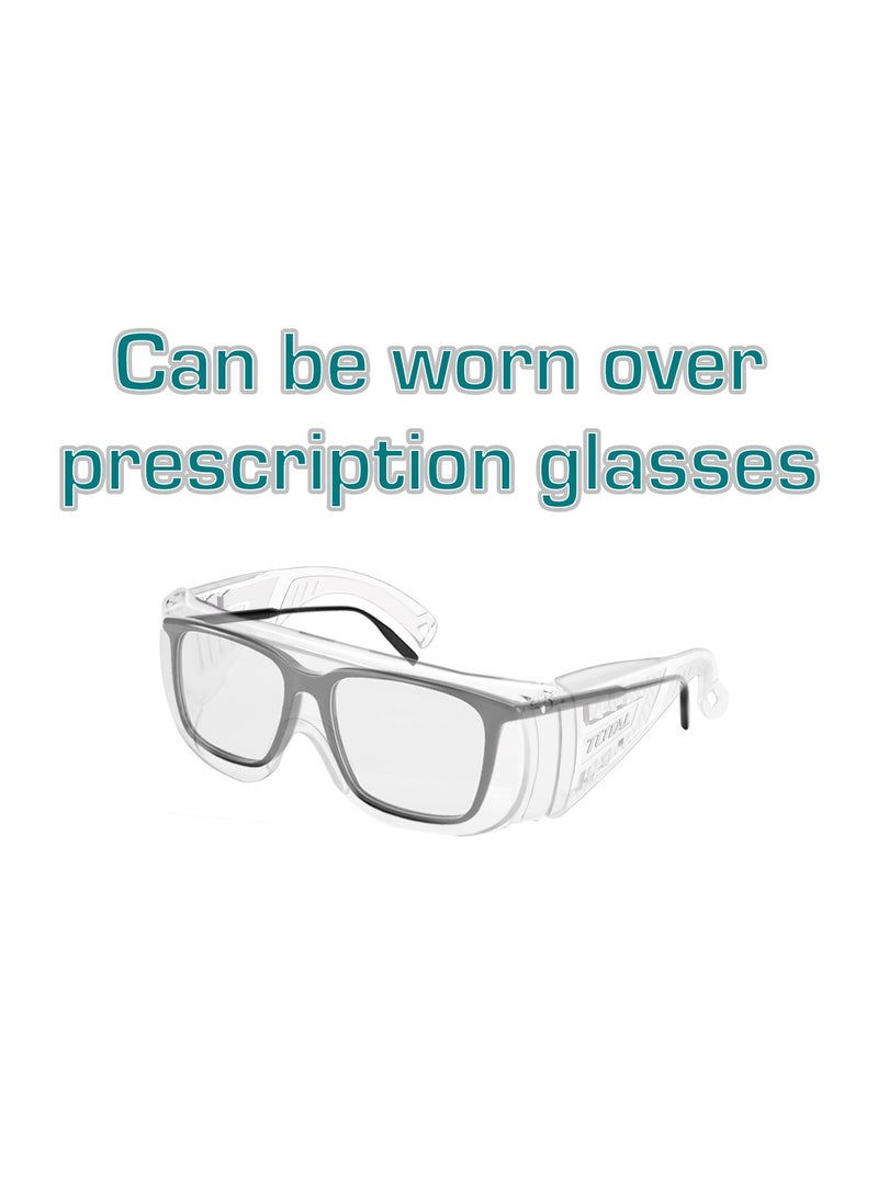TOTAL Safety Goggles TSP304, PC Material, Full-View Protective Eyewear, UV Protection, Impact-Resistant, Splash-Proof, Compatible with Prescription Glasses - Image 2
