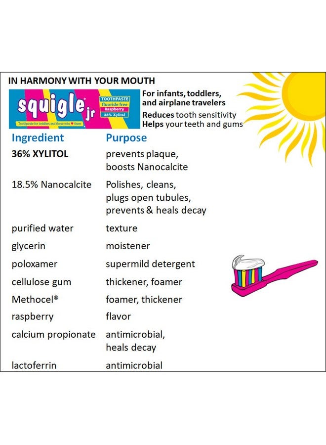 Squigle Quigle Jr Toothpaste (For Infants Toddlers) Travel Toothpaste Prevents Cavities Canker Sores Chapped Lips. Soothes Protects Dry Mouths. Stops Tooth Sensitivity No Sls 1 Pack - Image 4