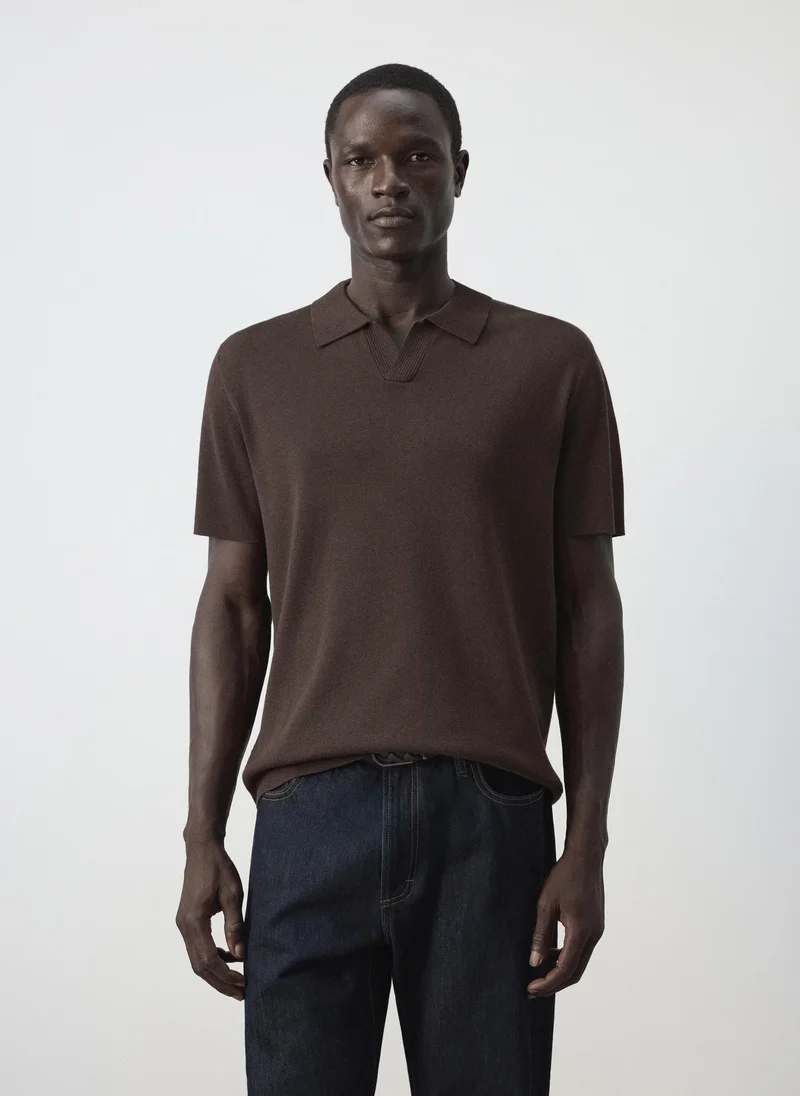 مانجو مان Fine Knit Cotton Blend Polo