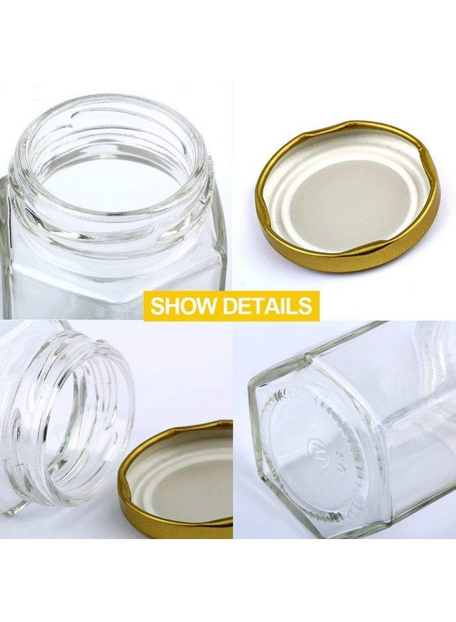 Encheng Encheng 6 oz Clear Hexagon Jars,Small Glass Honey Jars With Lids(Golden),Mason Jars For Herbs,Foods,Jams,Liquid, Canning Jars Spice Jars For Storage 25 Pack  - Image 3