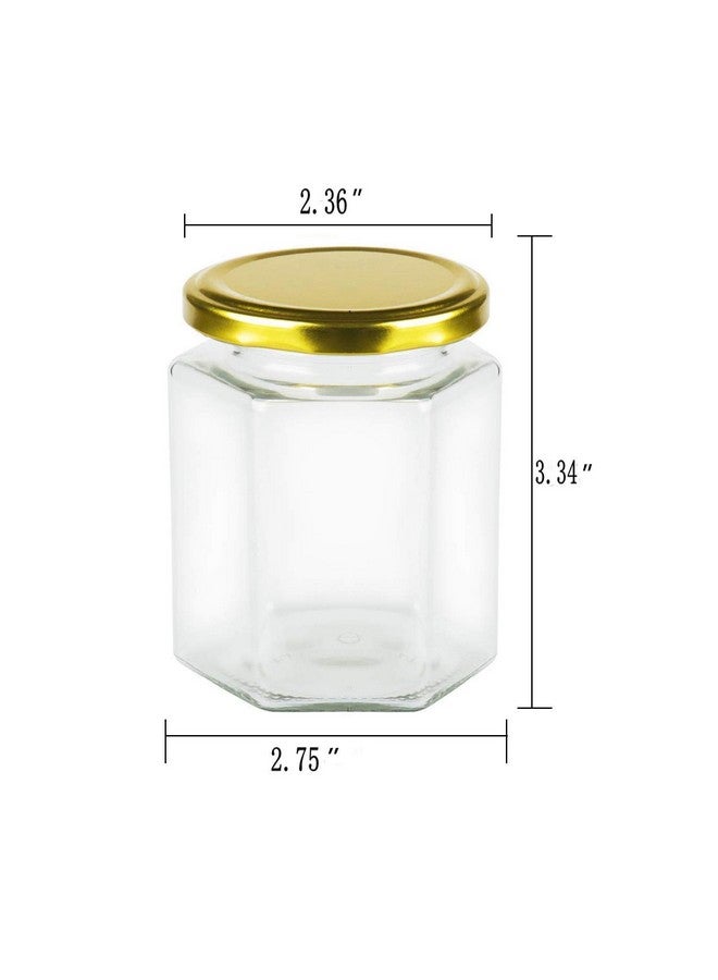 Encheng Encheng 6 oz Clear Hexagon Jars,Small Glass Honey Jars With Lids(Golden),Mason Jars For Herbs,Foods,Jams,Liquid, Canning Jars Spice Jars For Storage 25 Pack  - Image 2