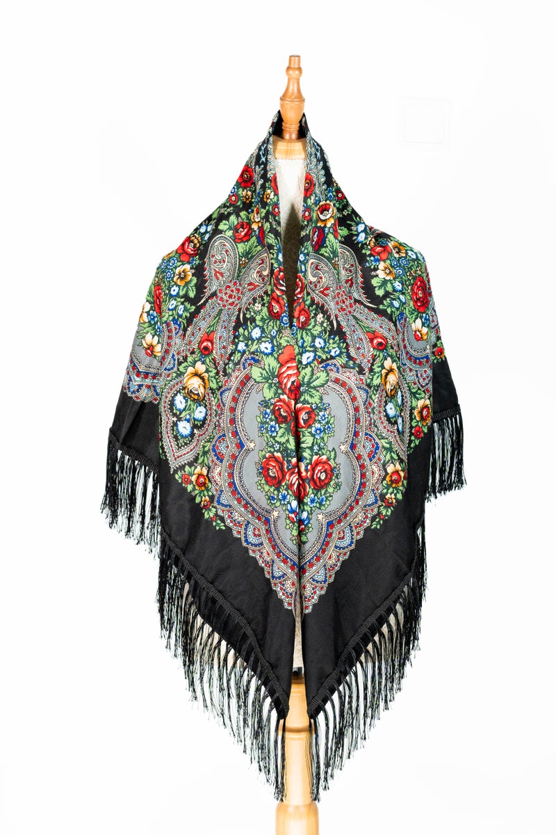 دىدانيالا شال نسائي قطن بشرّابات من أوروبا الشرقية من كيرا - Image 1