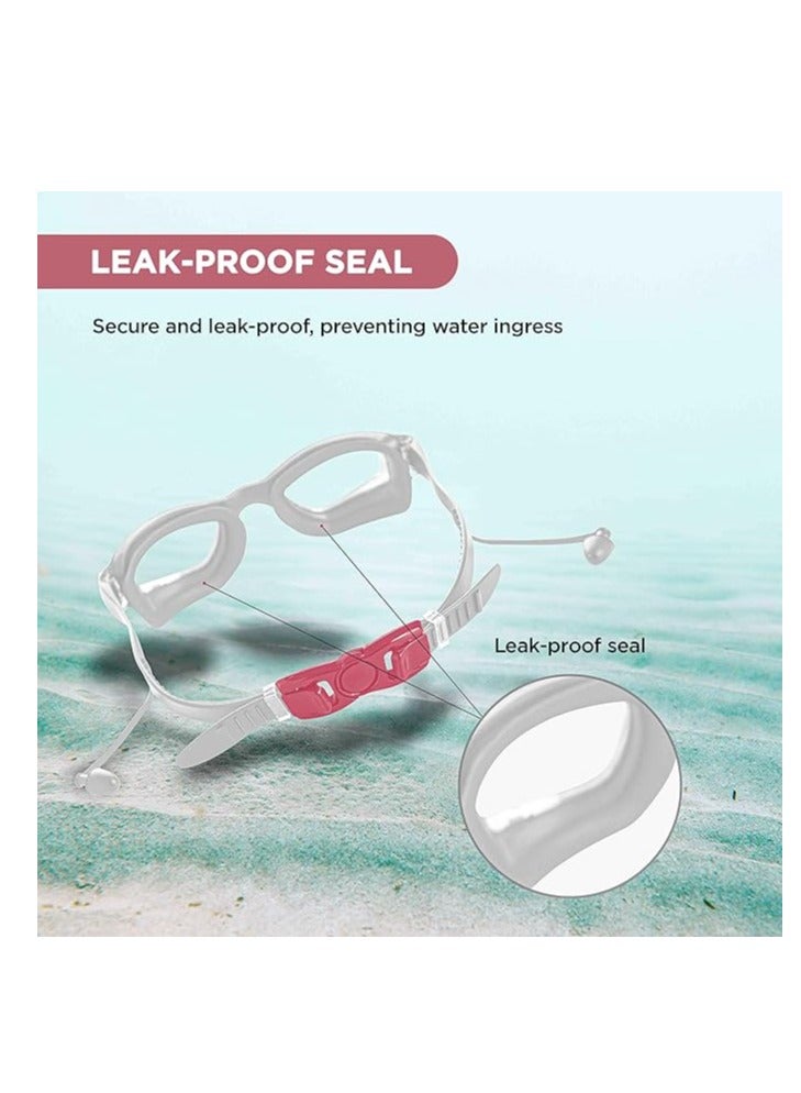 ENDLESS  EL1005 Stylish Swimming Goggle with Anti-Fog and UV Protection | Material : Silicon, PU | Attached Ear Buds and Adjustable Strap | Soft Silicone Gasket for Leak Proof | With Hard Case - Image 4
