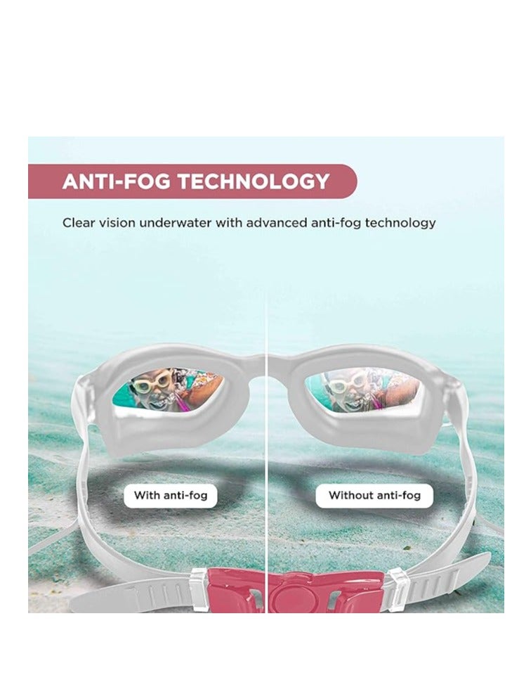 ENDLESS  EL1005 Stylish Swimming Goggle with Anti-Fog and UV Protection | Material : Silicon, PU | Attached Ear Buds and Adjustable Strap | Soft Silicone Gasket for Leak Proof | With Hard Case - Image 5