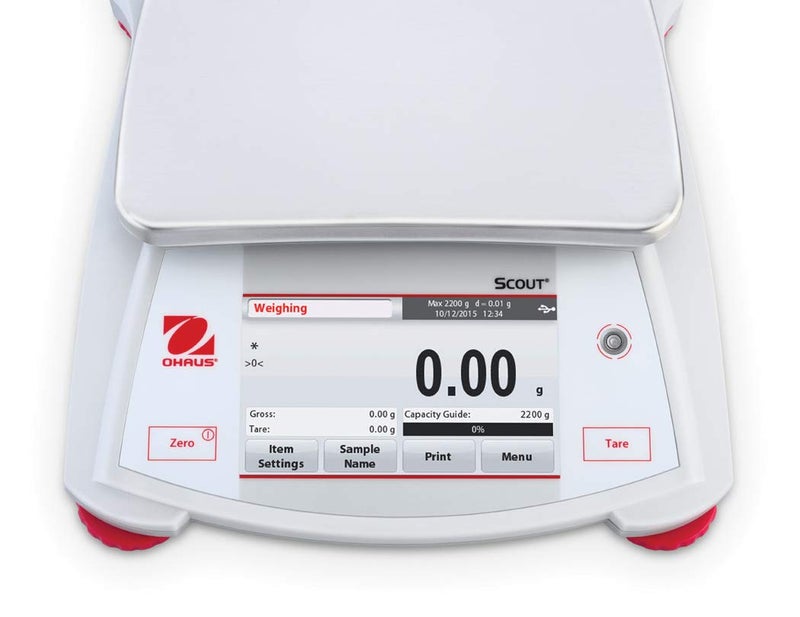Ohaus STX2201 Scout Touchscreen Analytical Balance, 2200 g x 0.1 g, Universal (30253014) - Image 1