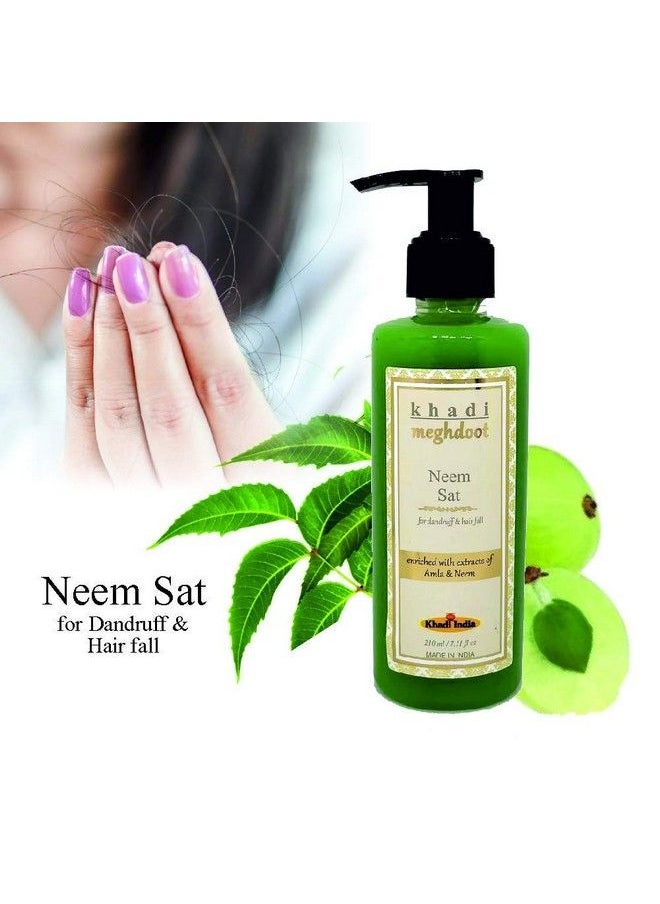 KHADI MEGHDOOT Neem Sat Shampoo Enriched With Extracts Of Amla And Neems For Dandruff And Hairfall (210 Ml)  - Image 4